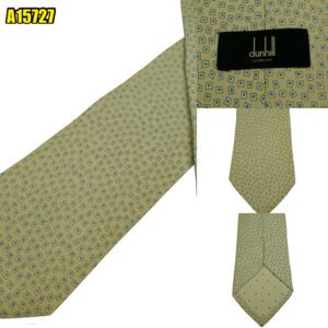 Dunhill Tie Silk Beige Geometric  (US Import Tax Included) มุมที่ 1