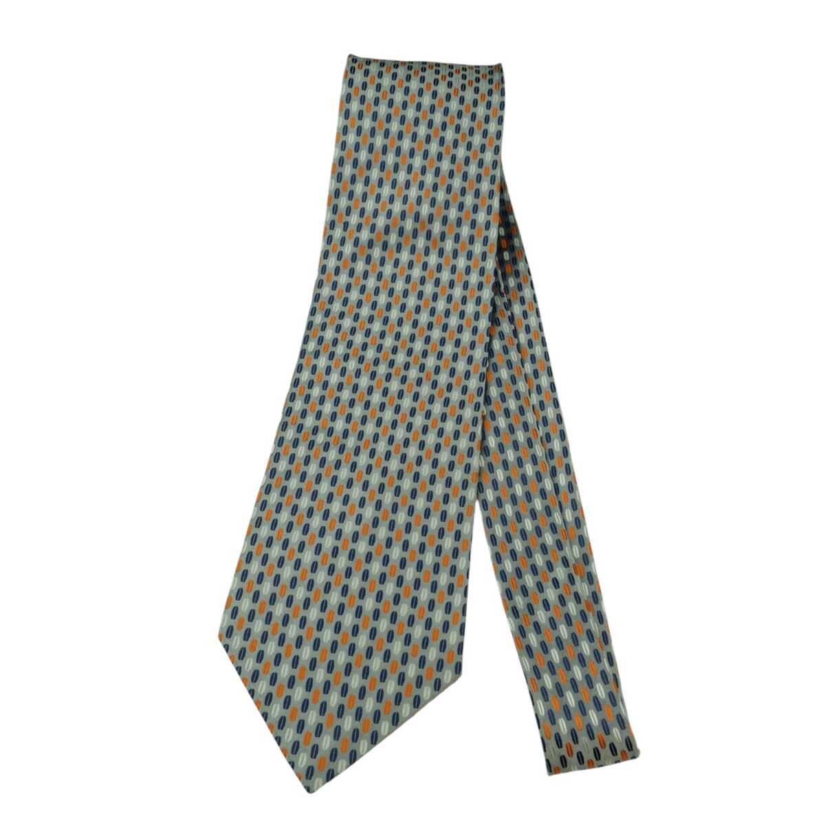 a15731 5 Farentino Ferre Tie Silk Grey Geometric Italy (US Import Tax Included) มุมที่ 5