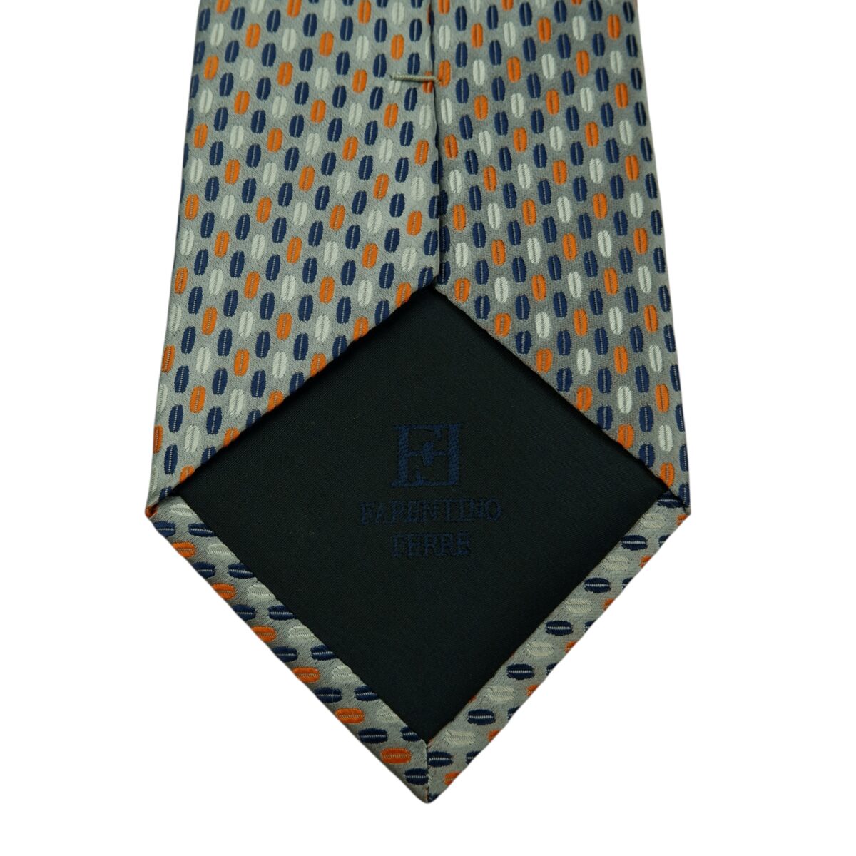 a15731 7 Farentino Ferre Tie Silk Grey Geometric Italy (US Import Tax Included) มุมที่ 7
