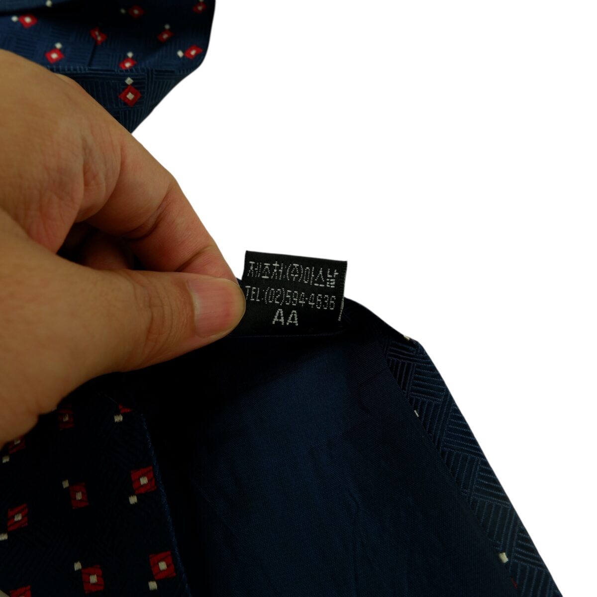 a15735 11 Guy Laroche Tie Silk Dark Navy Geometric Korea (US Import Tax Included) มุมที่ 11
