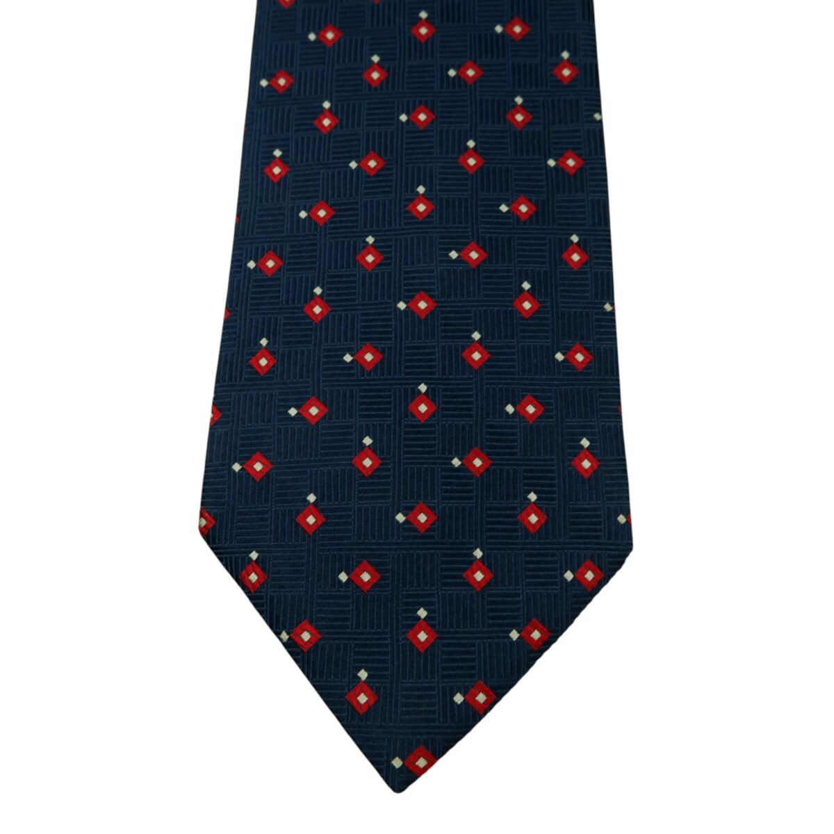 a15735 6 Guy Laroche Tie Silk Dark Navy Geometric Korea (US Import Tax Included) มุมที่ 6