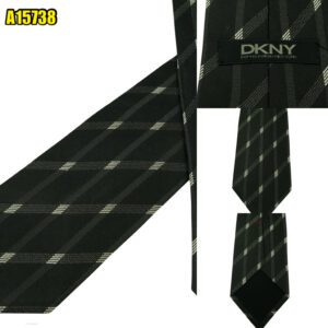 DKNY Tie Silk Black Stripe Japan (US Import Tax Included) มุมที่ 1