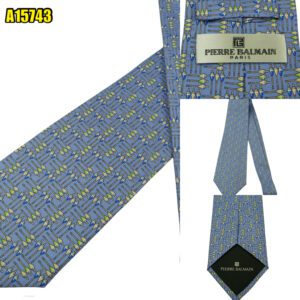Pierre Balmain Tie Silk Purple Geometric Italy (US Import Tax Included) มุมที่ 1