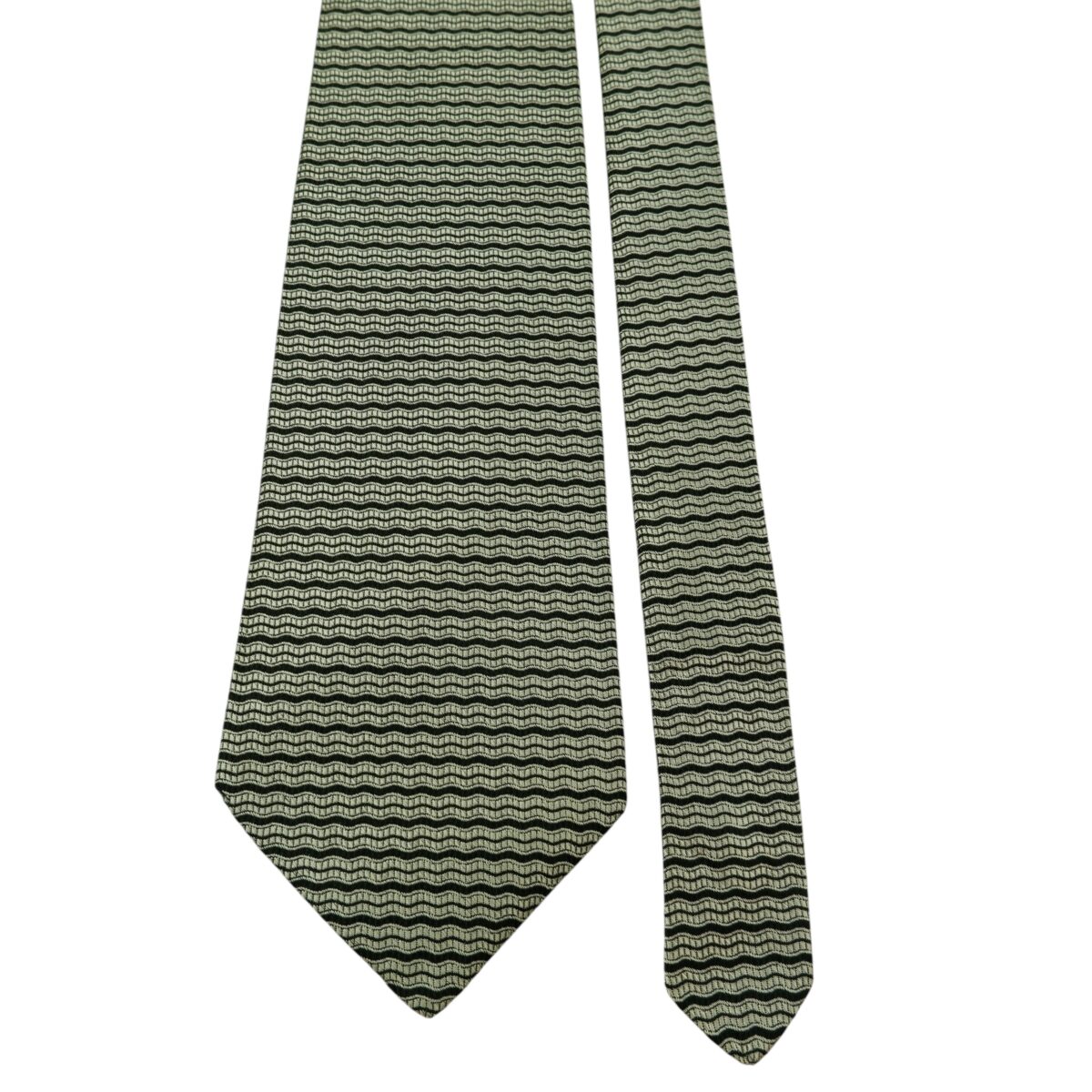 a15747 3 Brooks Brothers Tie Silk Black Silver Stripe USA (US Import Tax Included) มุมที่ 3