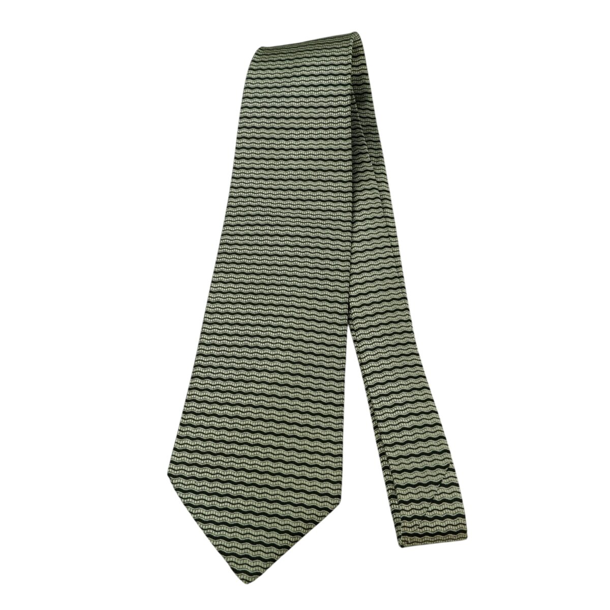 a15747 5 Brooks Brothers Tie Silk Black Silver Stripe USA (US Import Tax Included) มุมที่ 5