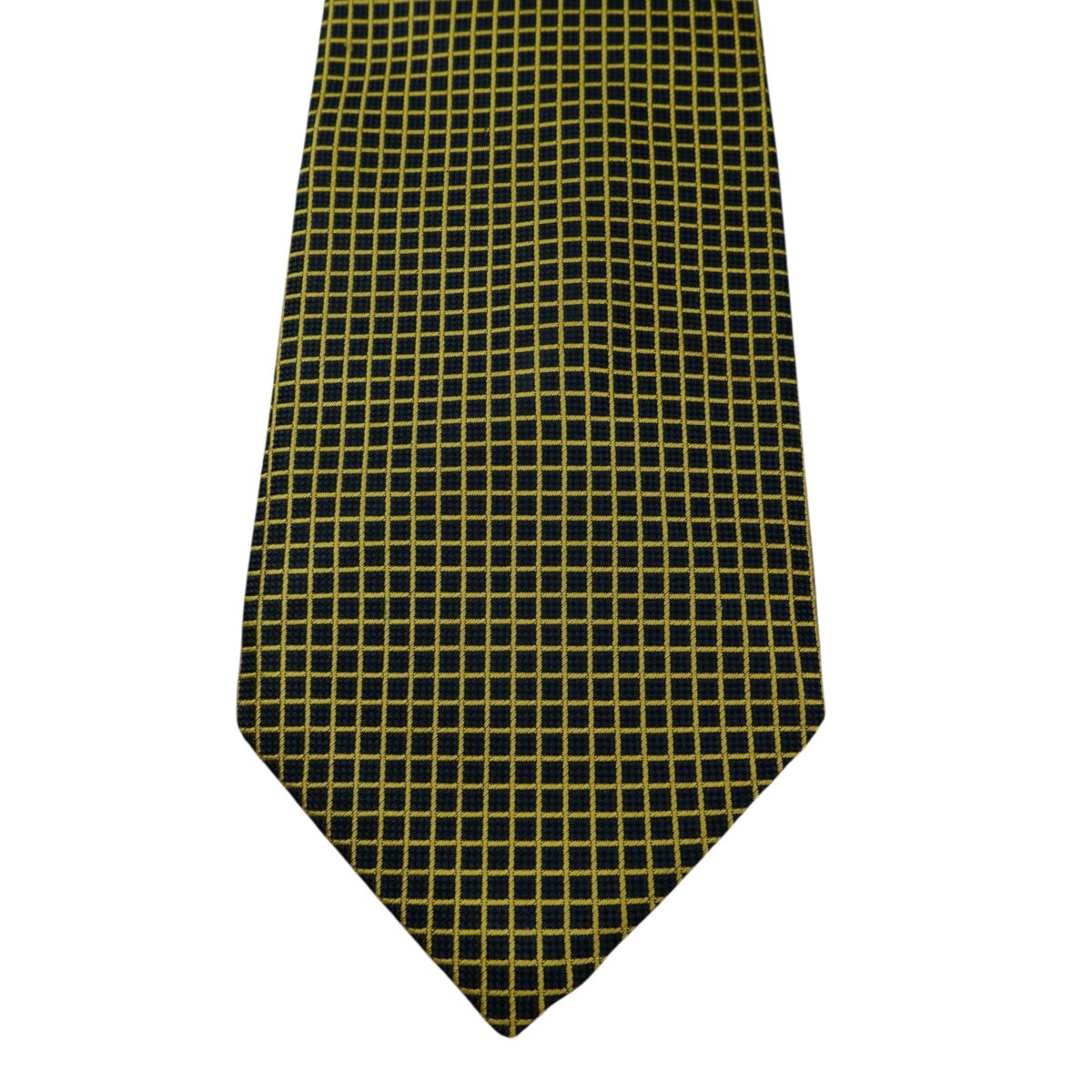 a15753 6 Kenzo Tie Silk Black Gold Geometric Japan (US Import Tax Included) มุมที่ 6