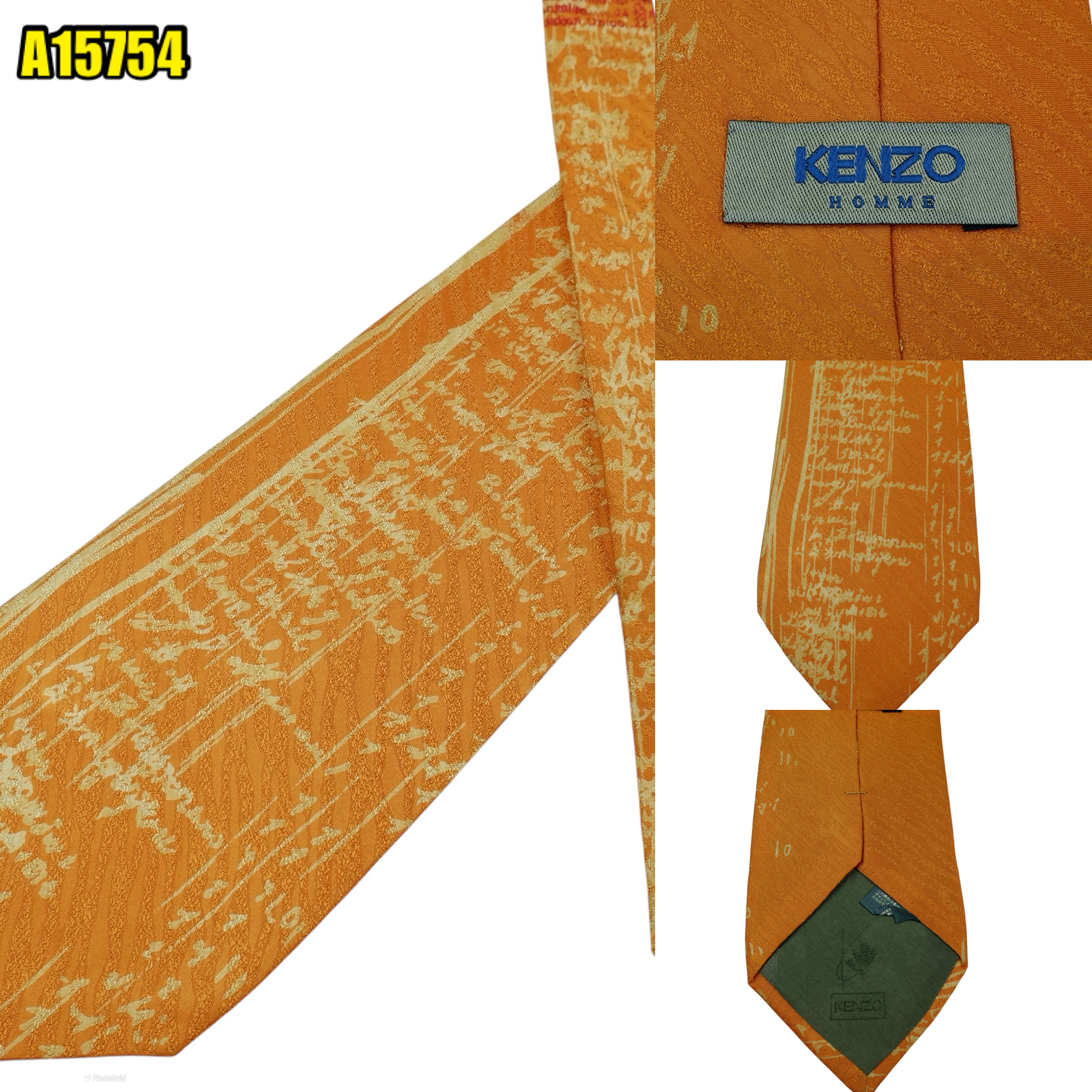 created by photogrid Kenzo Tie Silk Orange Japan (US Import Tax Included) มุมที่ 1
