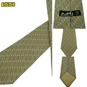 Hermes Tie Silk Grey Geometric France (US Import Tax Included) มุมที่ 1