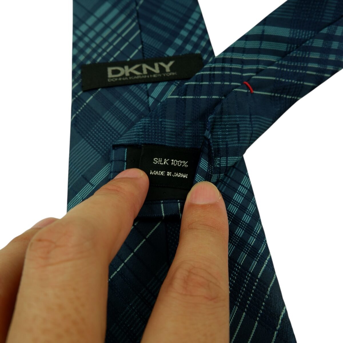 a15767 10 DKNY Tie Silk Dark Navy Check Japan (US Import Tax Included) มุมที่ 10
