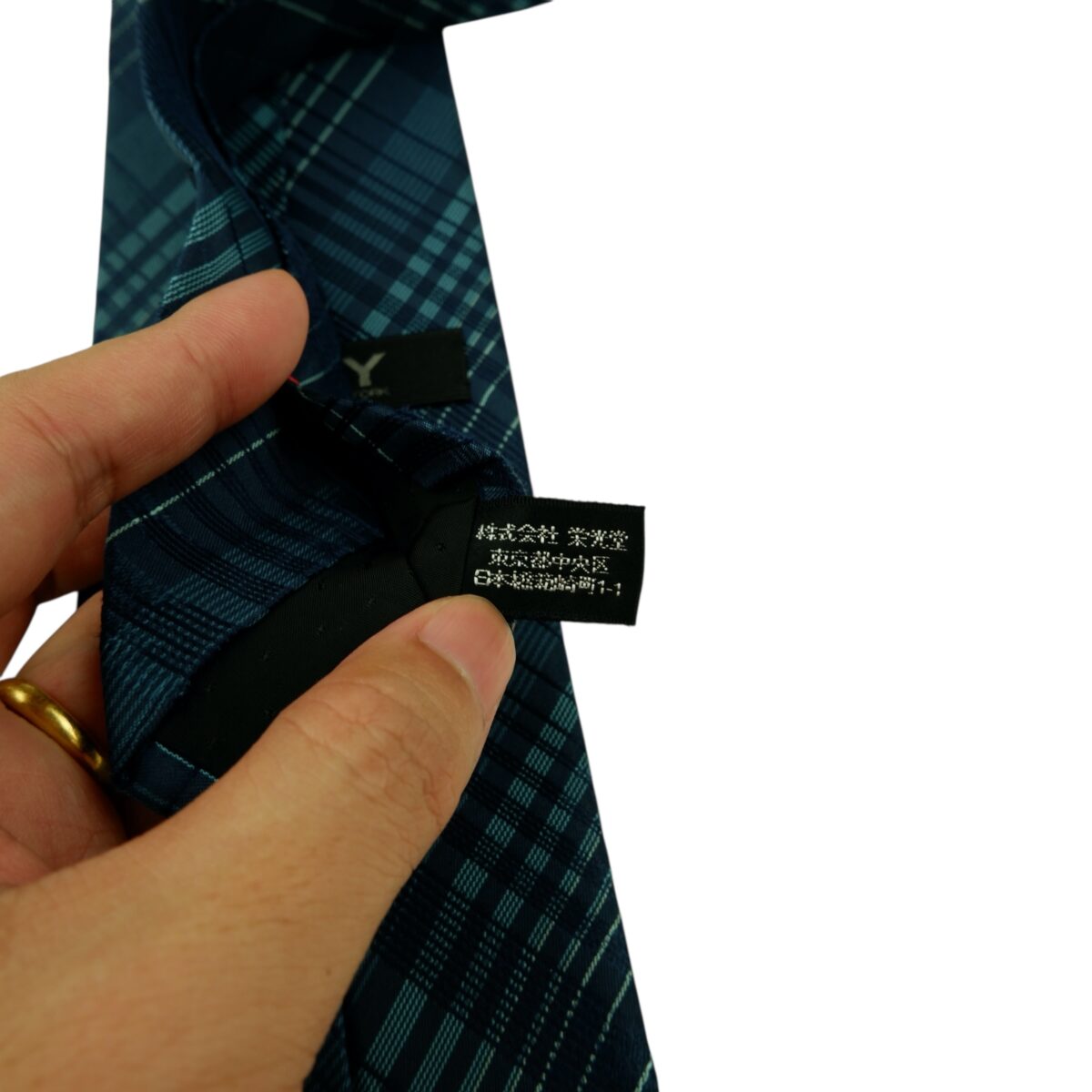a15767 11 DKNY Tie Silk Dark Navy Check Japan (US Import Tax Included) มุมที่ 11