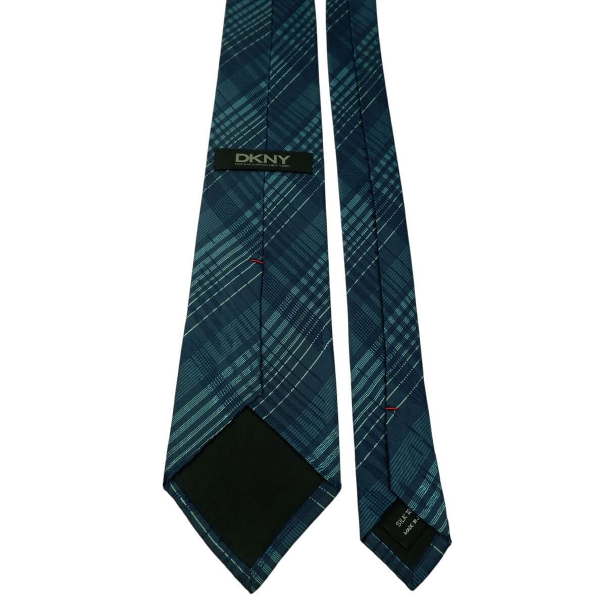 a15767 4 DKNY Tie Silk Dark Navy Check Japan (US Import Tax Included) มุมที่ 4