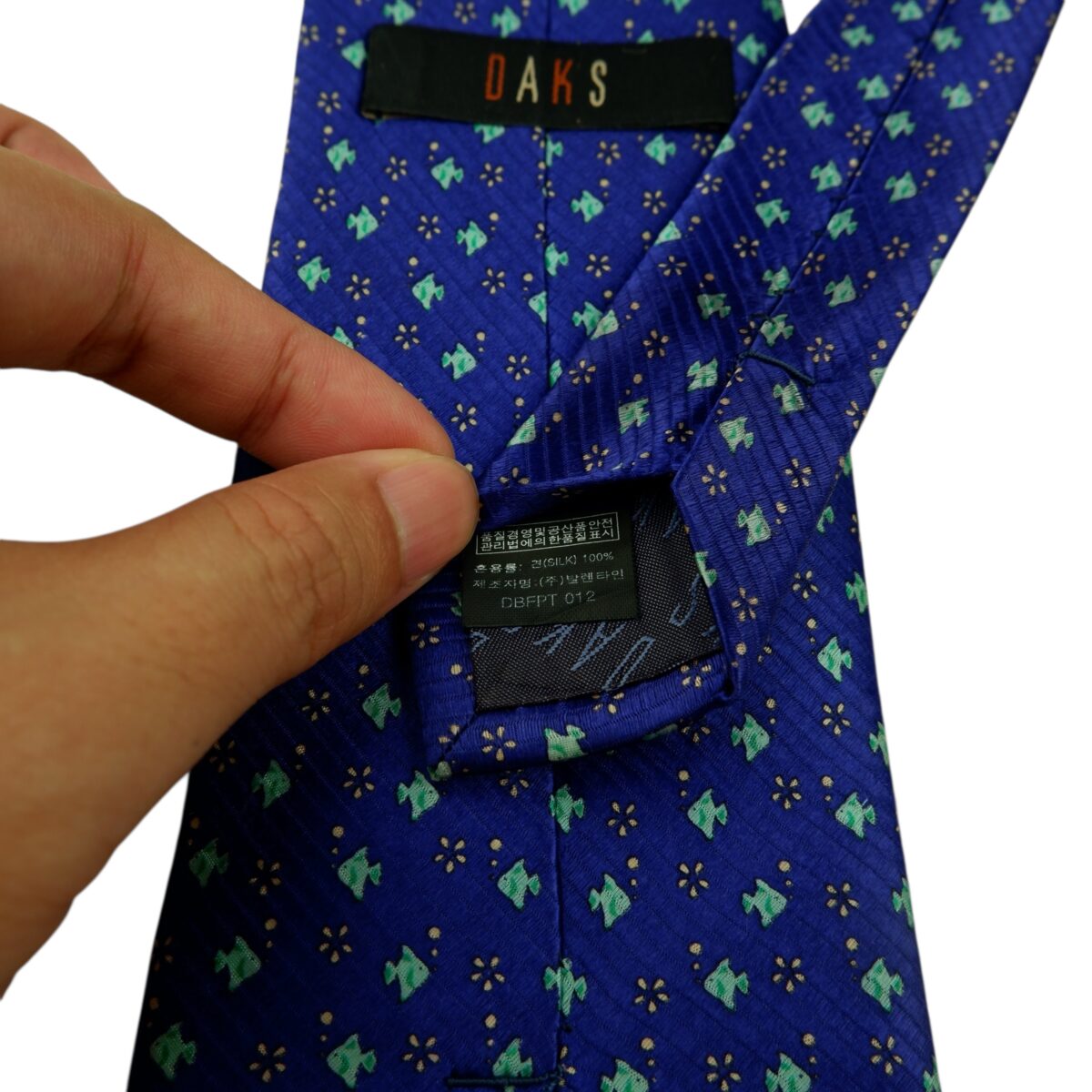 DAKS Tie Silk Purple Fish Geometric Korea (US Import Tax Included) | mesabb clothing DAKS Tie Silk Purple Fish Geometric Korea (US Import Tax Included) มุมที่ 10
