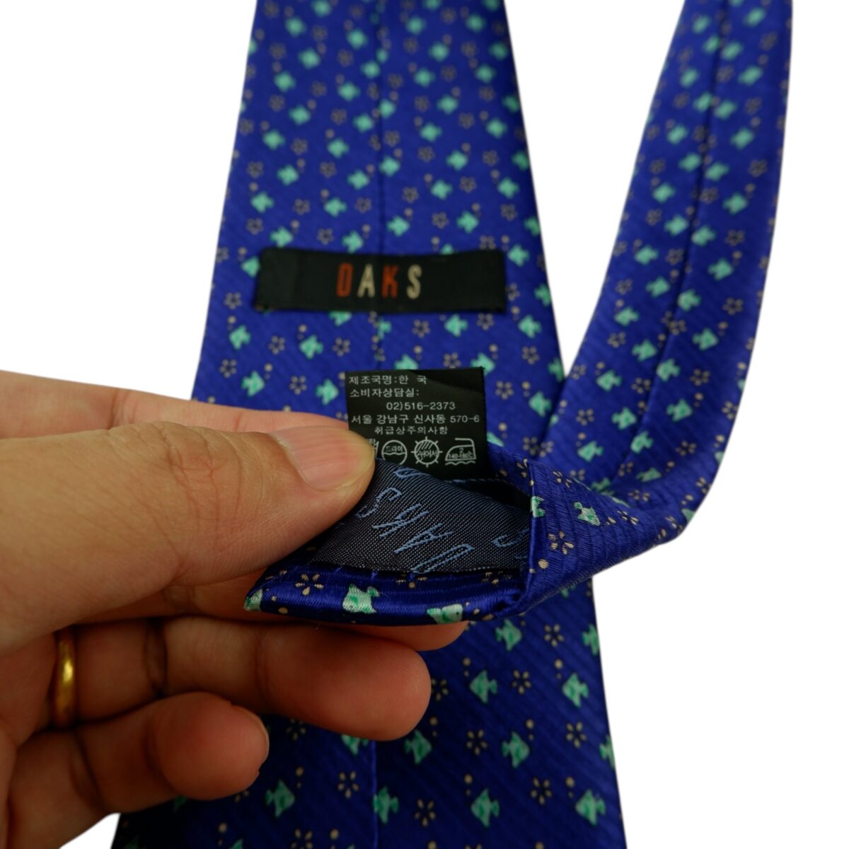 DAKS Tie Silk Purple Fish Geometric Korea (US Import Tax Included) | mesabb clothing DAKS Tie Silk Purple Fish Geometric Korea (US Import Tax Included) มุมที่ 11