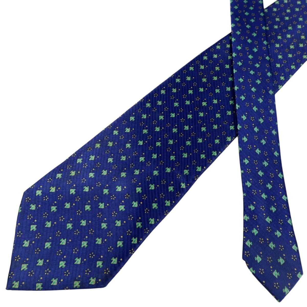 DAKS Tie Silk Purple Fish Geometric Korea (US Import Tax Included) | mesabb clothing DAKS Tie Silk Purple Fish Geometric Korea (US Import Tax Included) มุมที่ 2
