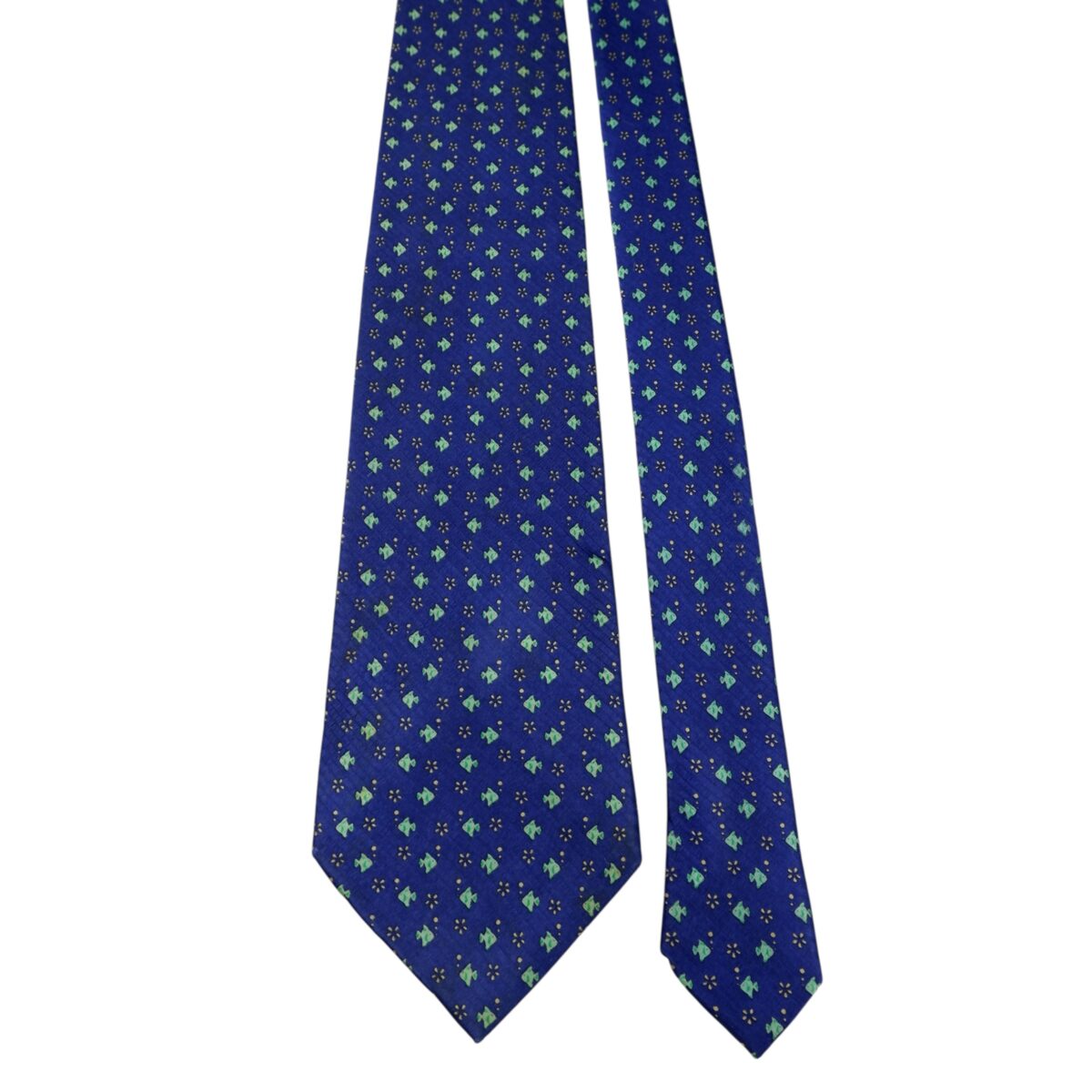 DAKS Tie Silk Purple Fish Geometric Korea (US Import Tax Included) | mesabb clothing DAKS Tie Silk Purple Fish Geometric Korea (US Import Tax Included) มุมที่ 3
