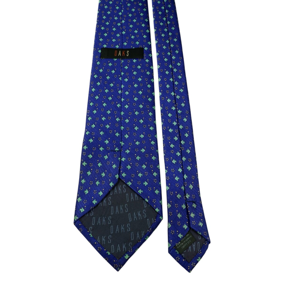 DAKS Tie Silk Purple Fish Geometric Korea (US Import Tax Included) | mesabb clothing DAKS Tie Silk Purple Fish Geometric Korea (US Import Tax Included) มุมที่ 4