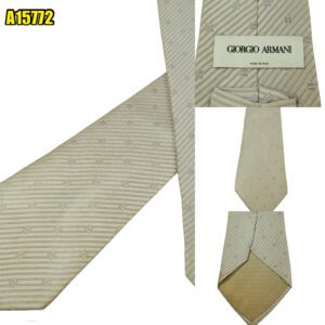 Giorgio Armani Tie Silk Grey Geometric Italy (US Import Tax Included) มุมที่ 1