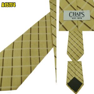 Chaps Tie Silk Gold Check Japan (US Import Tax Included) มุมที่ 1