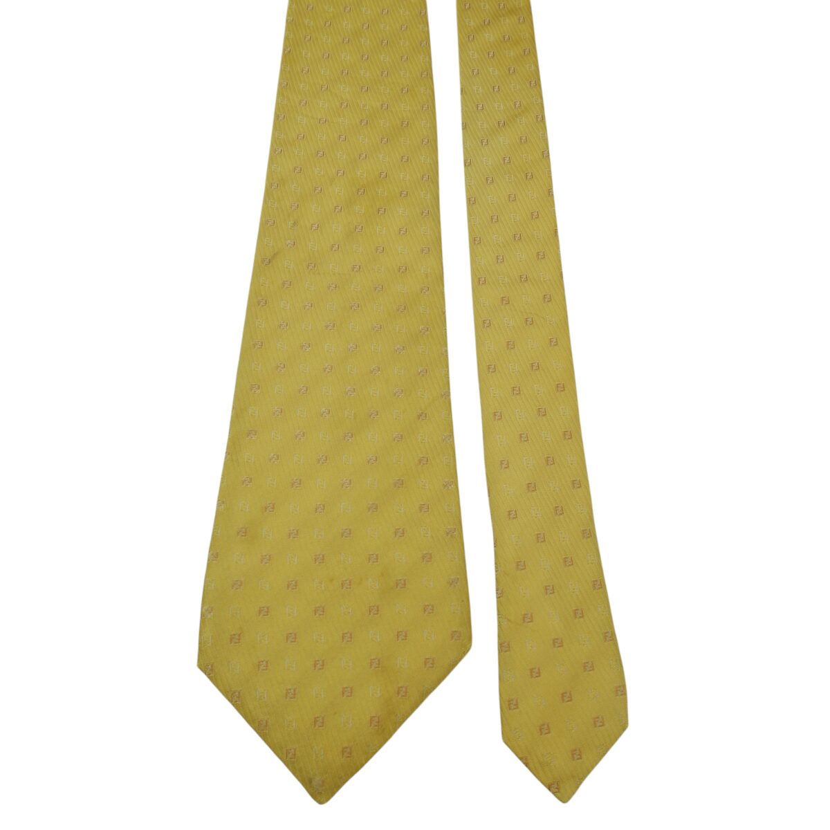 Fendi Tie Silk Beige Geometric Italy (US Import Tax Included) | mesabb clothing Fendi Tie Silk Beige Geometric Italy (US Import Tax Included) มุมที่ 3