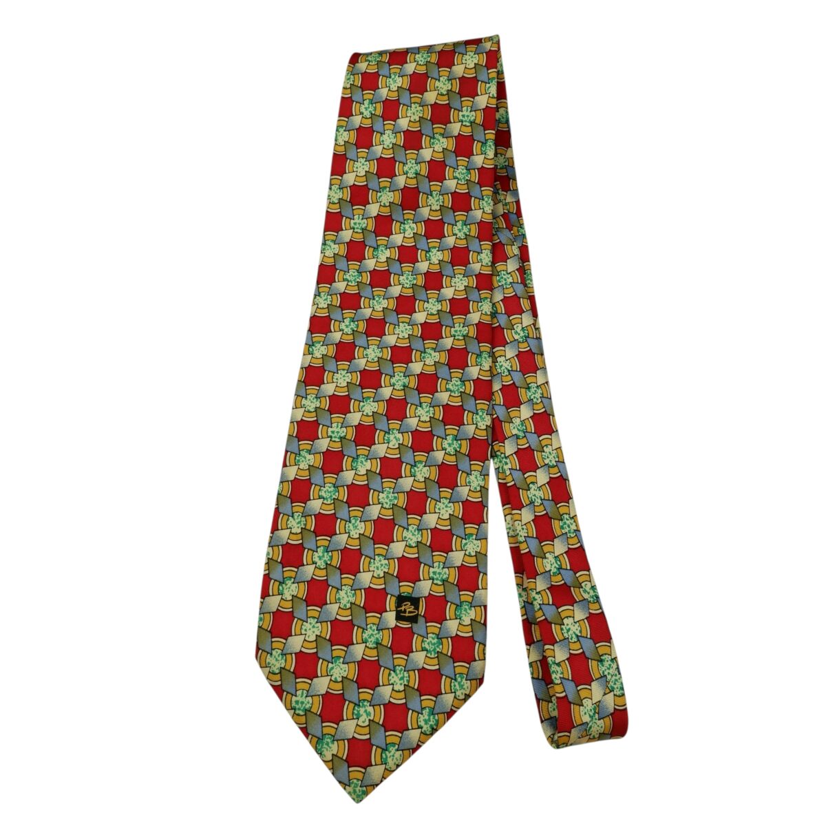 a15792 5 Pierre Balmain Tie Silk Red Geometric Korea (US Import Tax Included) มุมที่ 5