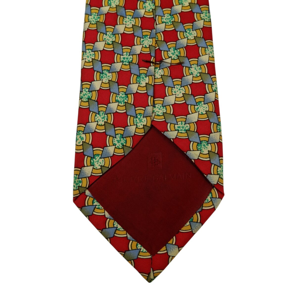 a15792 8 Pierre Balmain Tie Silk Red Geometric Korea (US Import Tax Included) มุมที่ 8