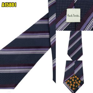 Paul Smith Tie Silk Purple Stripe Japan (US Import Tax Included) มุมที่ 1