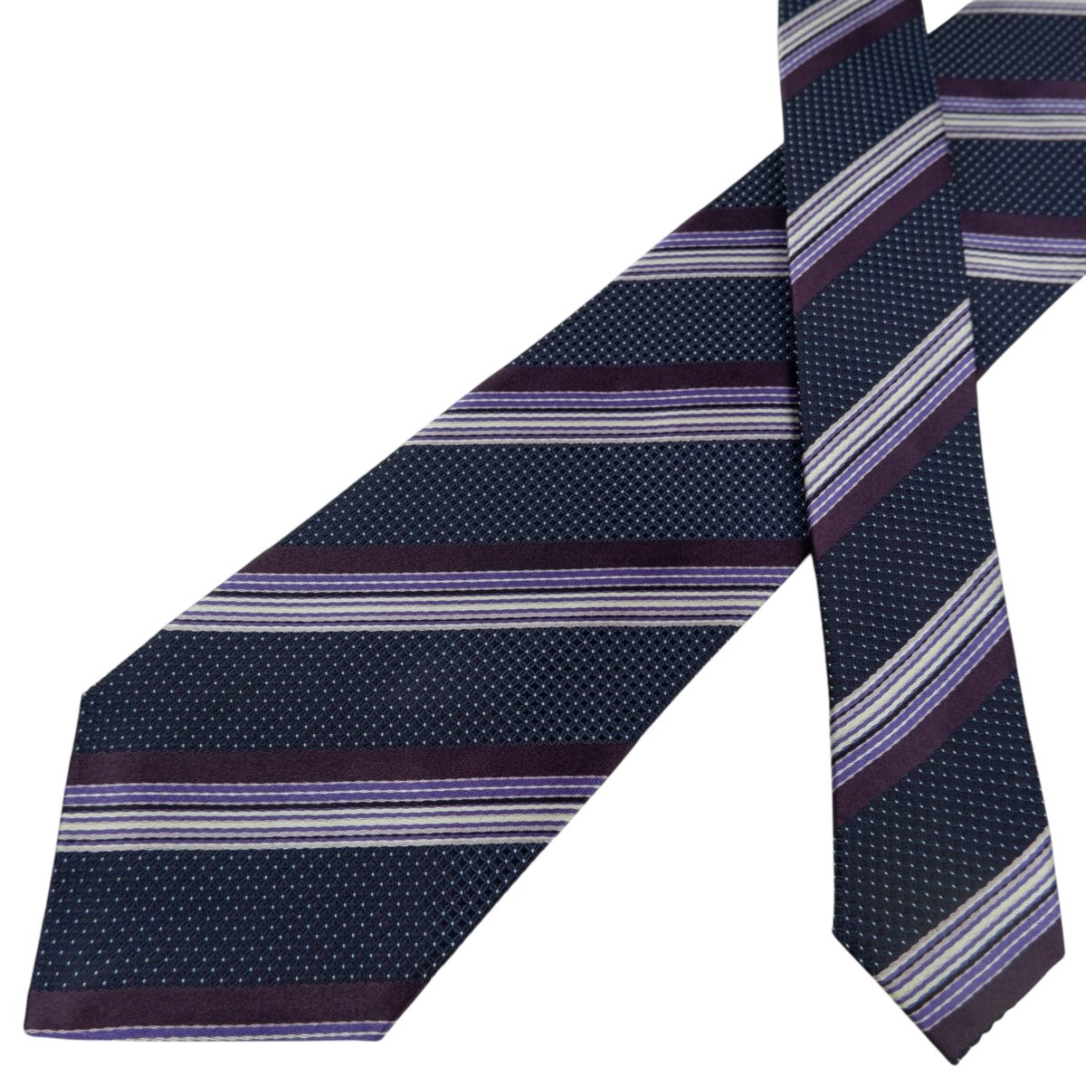 a15801 2 Paul Smith Tie Silk Purple Stripe Japan (US Import Tax Included) มุมที่ 2