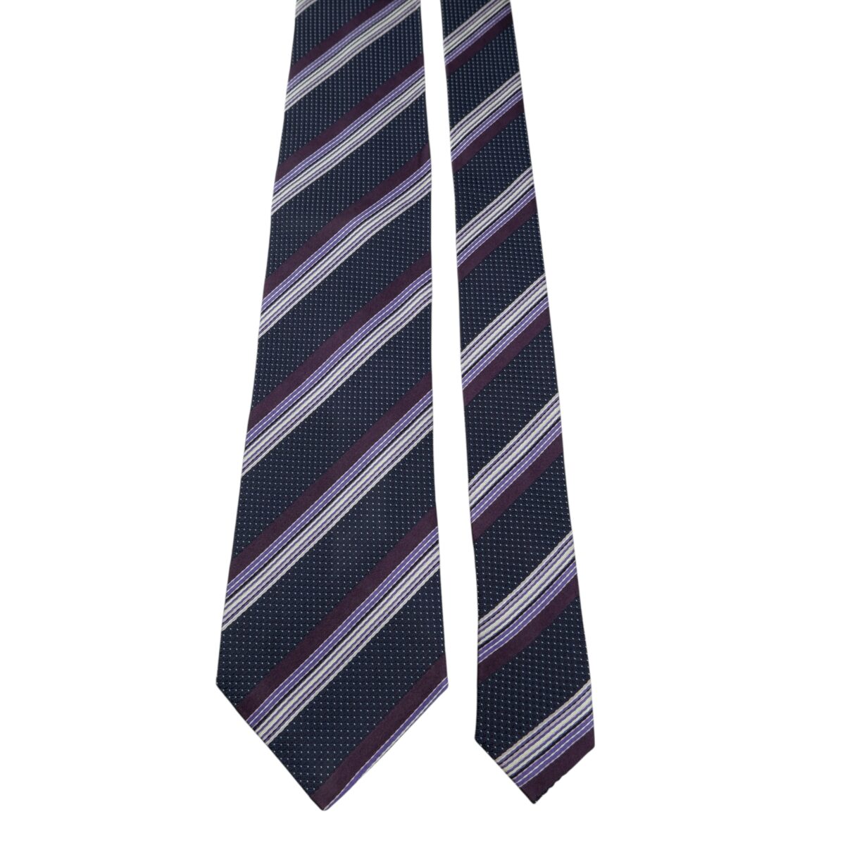 a15801 3 Paul Smith Tie Silk Purple Stripe Japan (US Import Tax Included) มุมที่ 3