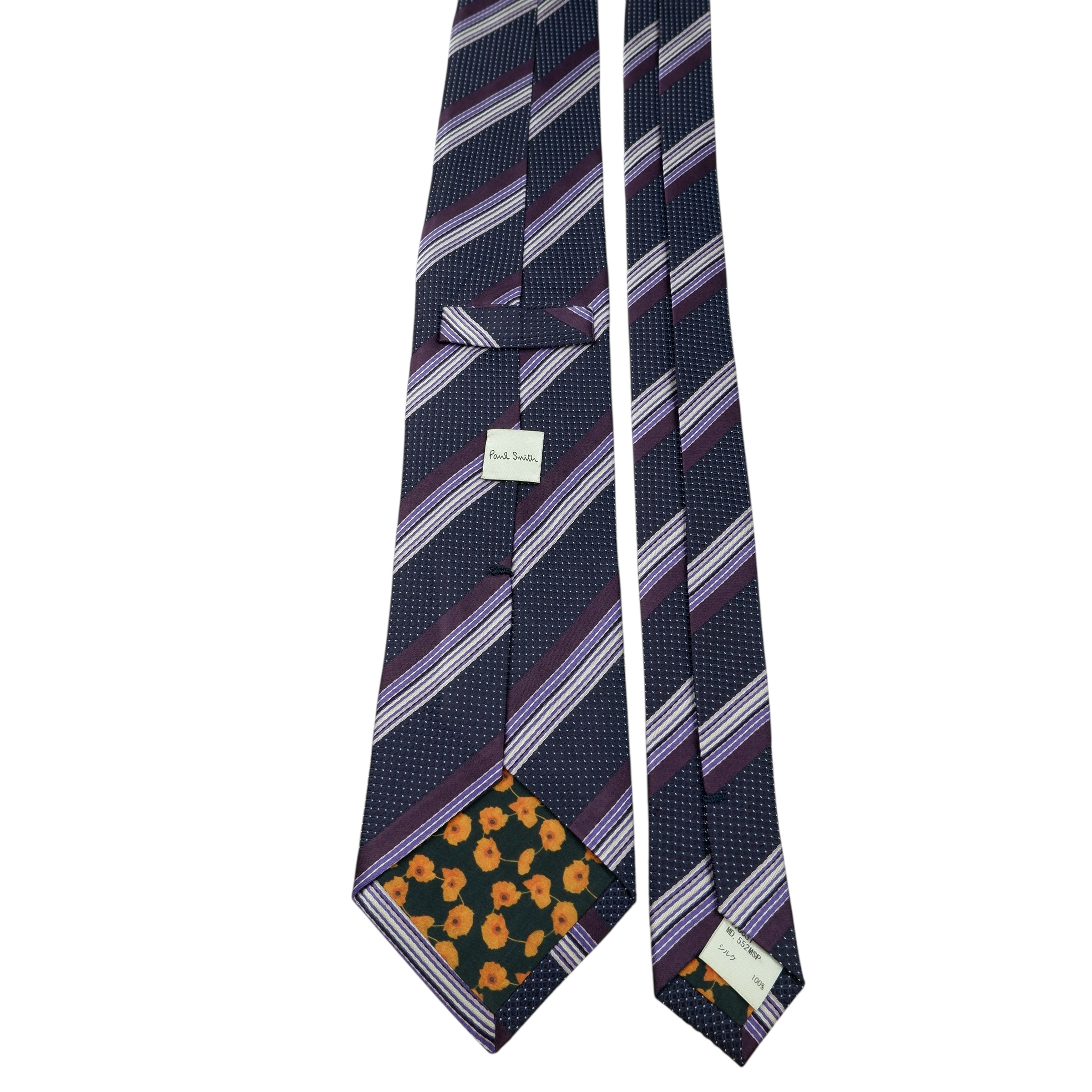 a15801 4 Paul Smith Tie Silk Purple Stripe Japan (US Import Tax Included) มุมที่ 4