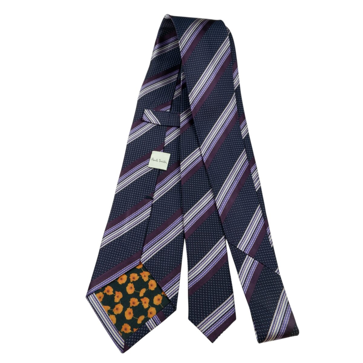 a15801 7 Paul Smith Tie Silk Purple Stripe Japan (US Import Tax Included) มุมที่ 7