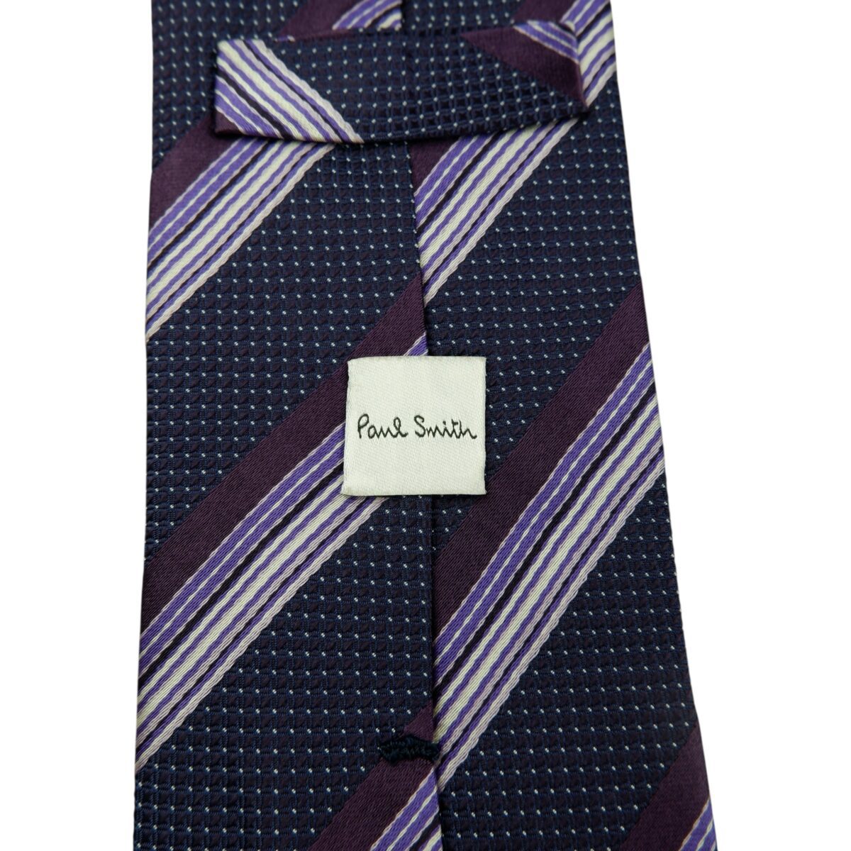 a15801 9 Paul Smith Tie Silk Purple Stripe Japan (US Import Tax Included) มุมที่ 9