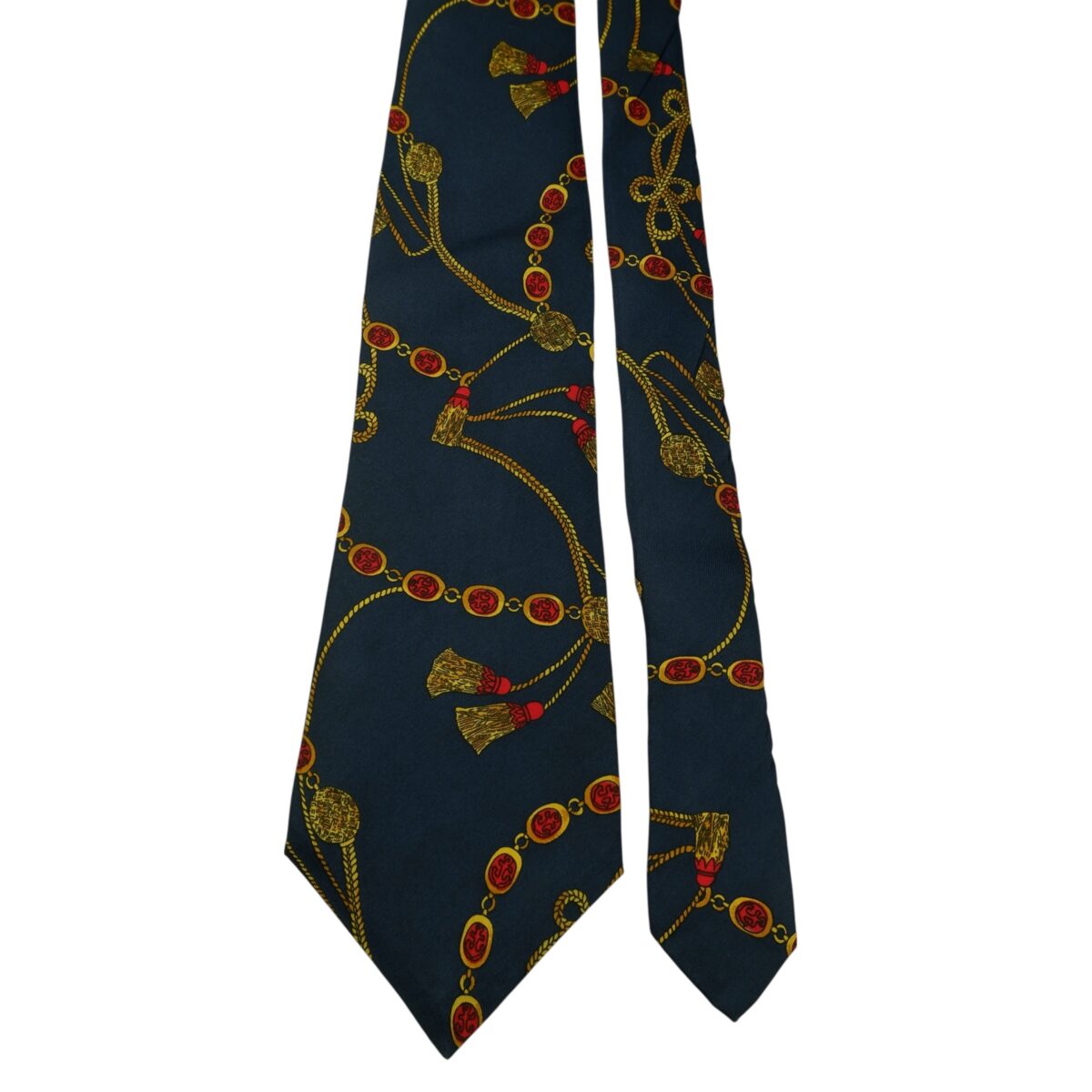 a15811 3 Lancel Tie Silk Dark Navy France (US Import Tax Included) มุมที่ 3