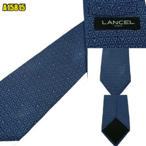 Lancel Tie Silk Navy Geometric Italy (US Import Tax Included) มุมที่ 1