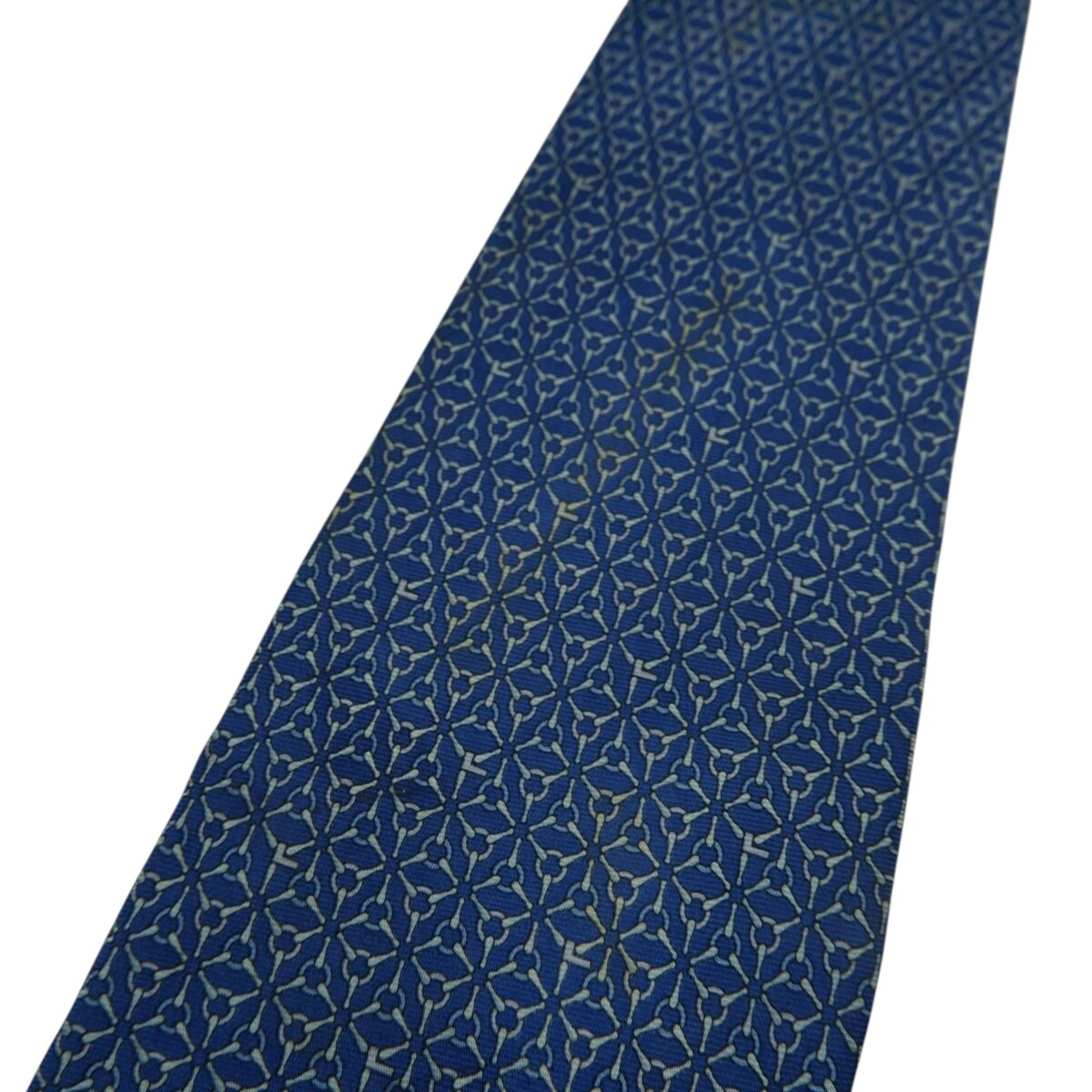 a15815 13 Lancel Tie Silk Navy Geometric Italy (US Import Tax Included) มุมที่ 13