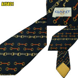 GANT Tie Silk Dark Navy Chain Stripe  (US Import Tax Included) มุมที่ 1