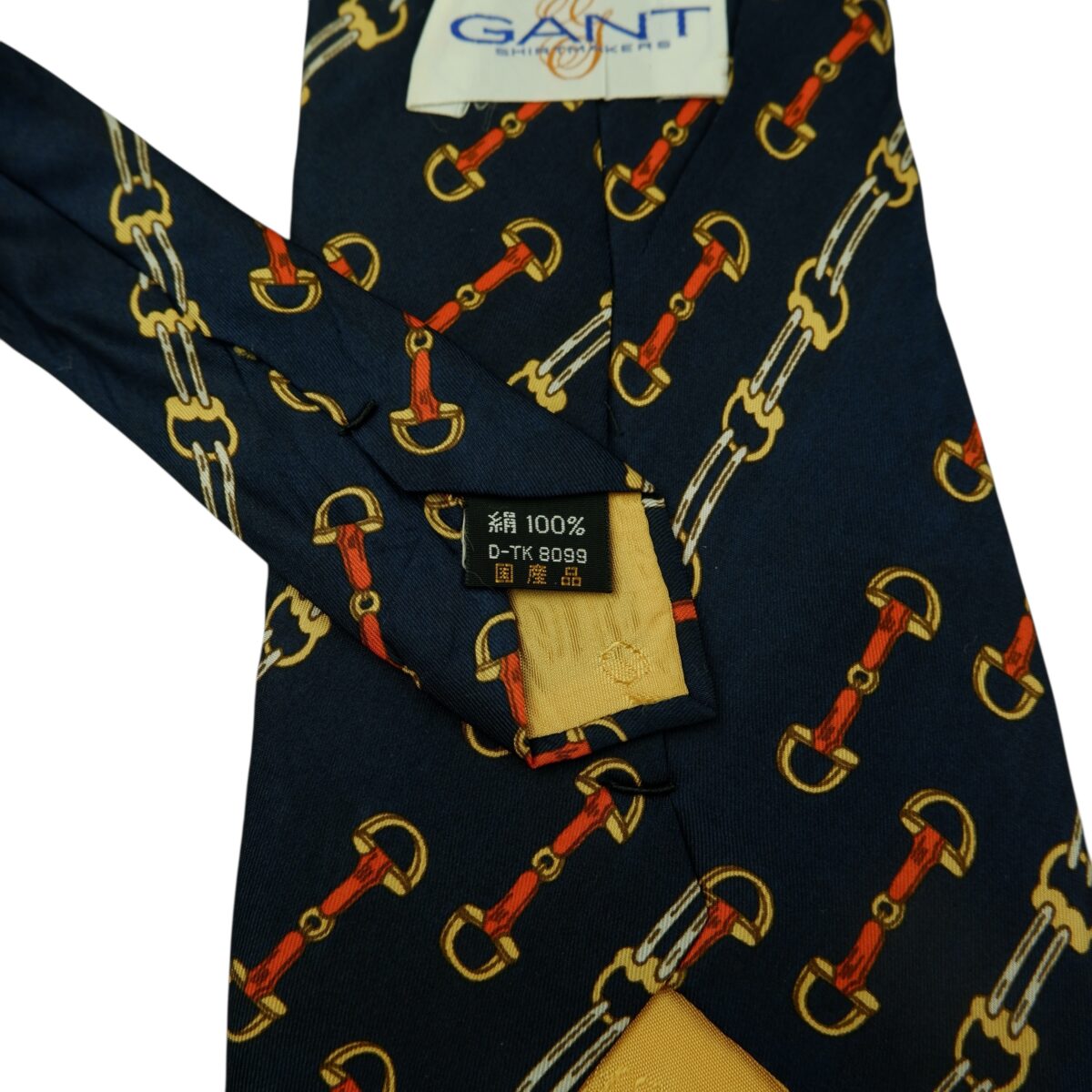 a15821 10 GANT Tie Silk Dark Navy Chain Stripe (US Import Tax Included) มุมที่ 10