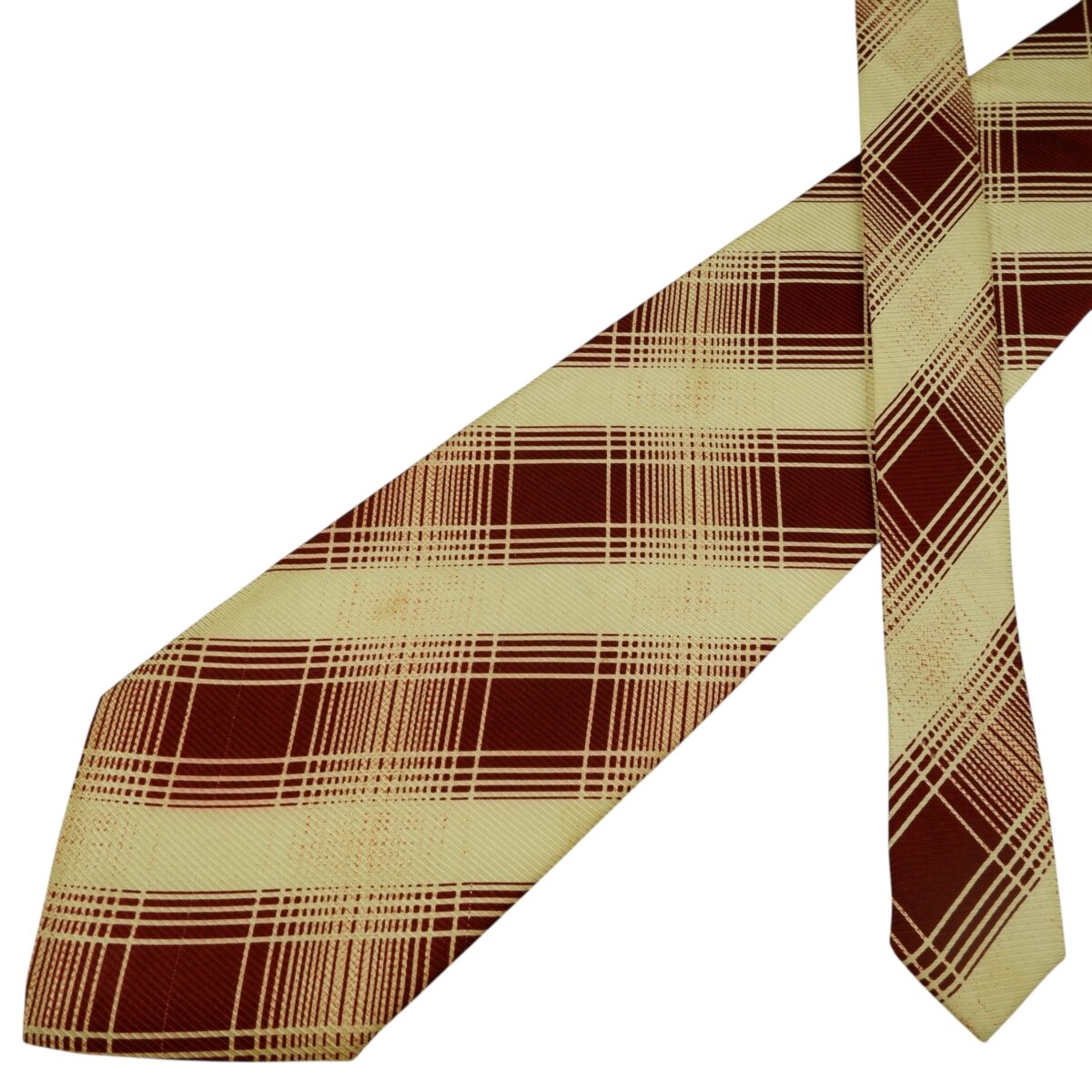 a15833 2 Guy Laroche Tie Silk Beige Maroon Stripe Korea (US Import Tax Included) มุมที่ 2