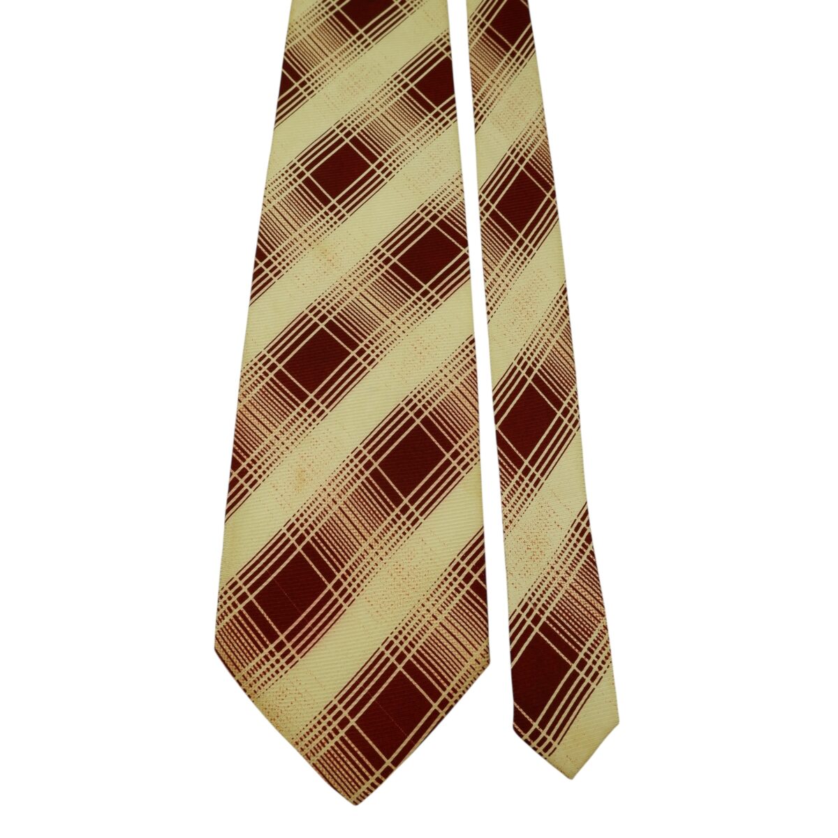 a15833 3 Guy Laroche Tie Silk Beige Maroon Stripe Korea (US Import Tax Included) มุมที่ 3