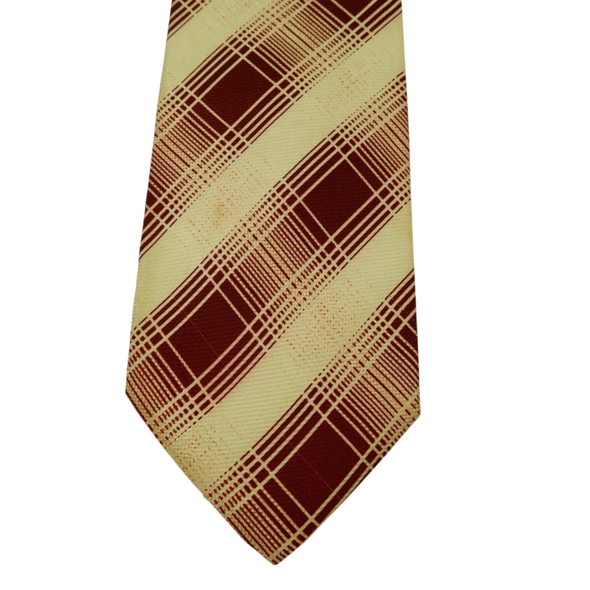 a15833 6 Guy Laroche Tie Silk Beige Maroon Stripe Korea (US Import Tax Included) มุมที่ 6