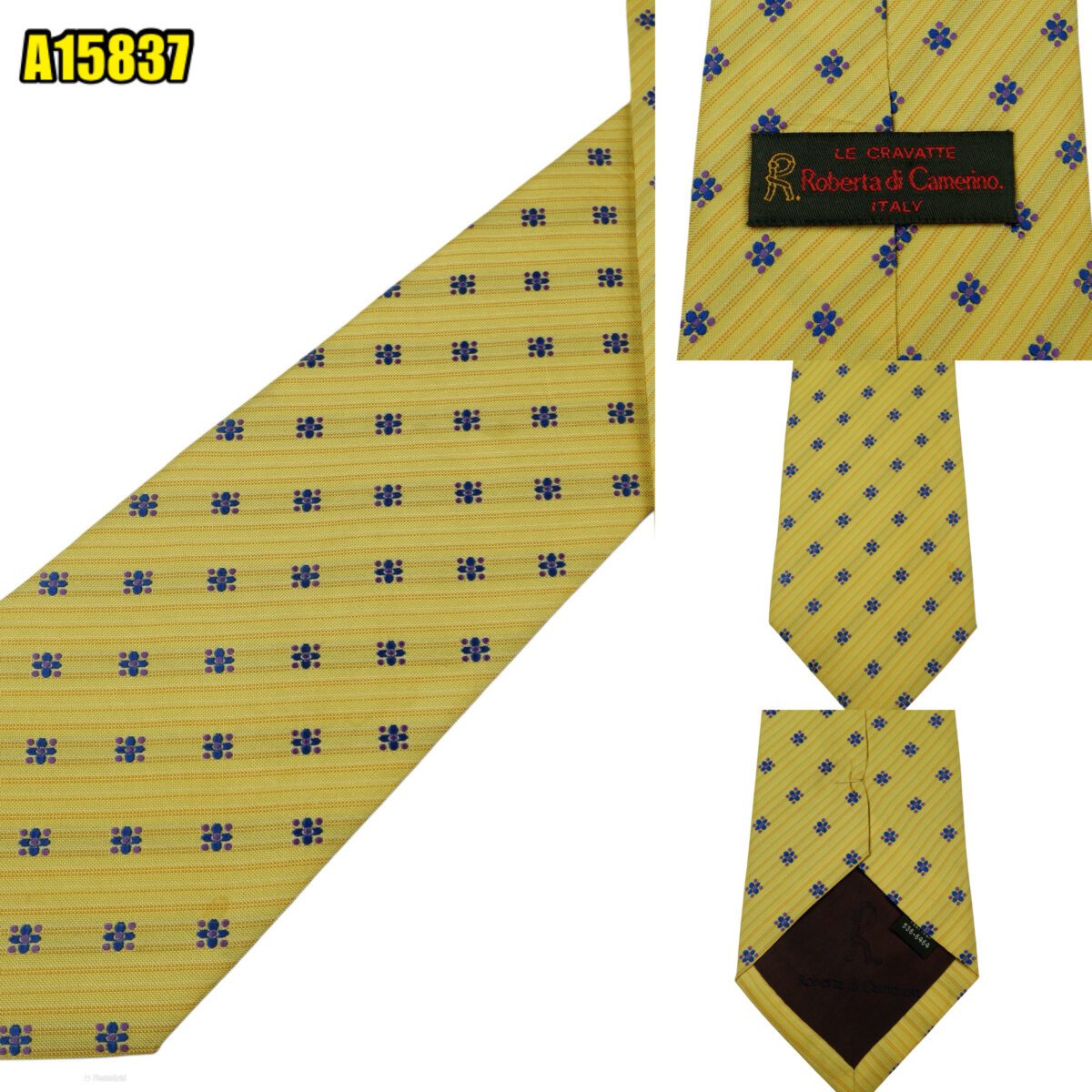 created by photogrid Roberta Di Camerino Tie Silk Yellow Geometric Korea (US Import Tax Included) มุมที่ 1