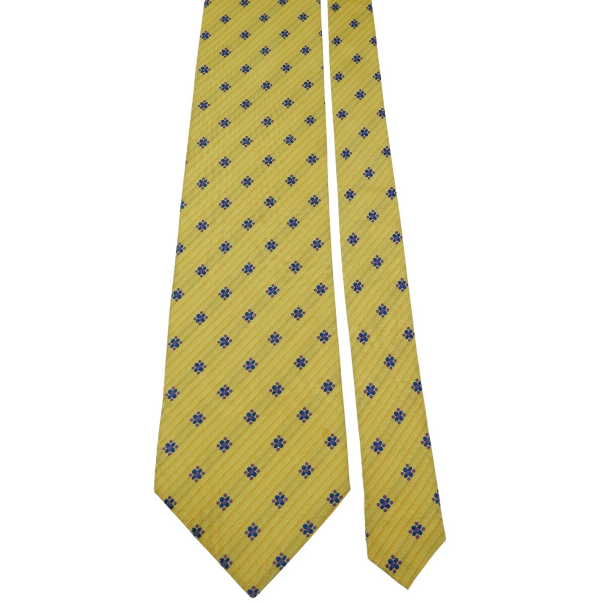 a15837 3 Roberta Di Camerino Tie Silk Yellow Geometric Korea (US Import Tax Included) มุมที่ 3