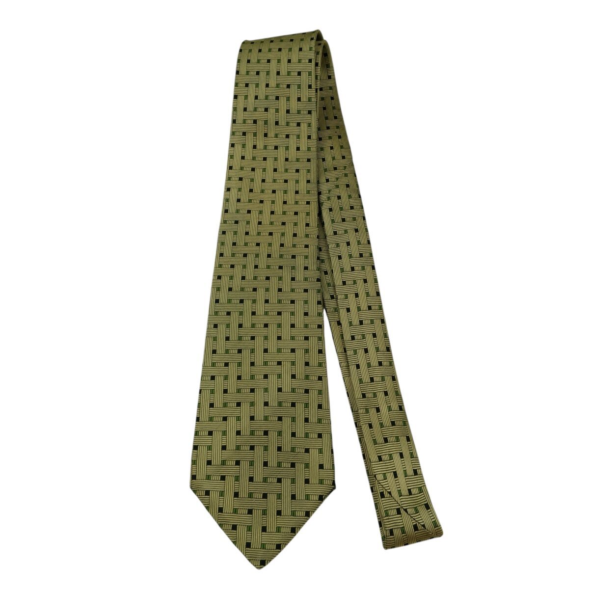 a15846 5 Jim Thompson Tie Silk Brown Geometric Thailand (US Import Tax Included) มุมที่ 5