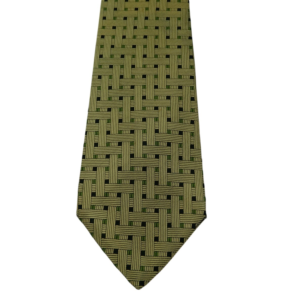 a15846 6 Jim Thompson Tie Silk Brown Geometric Thailand (US Import Tax Included) มุมที่ 6