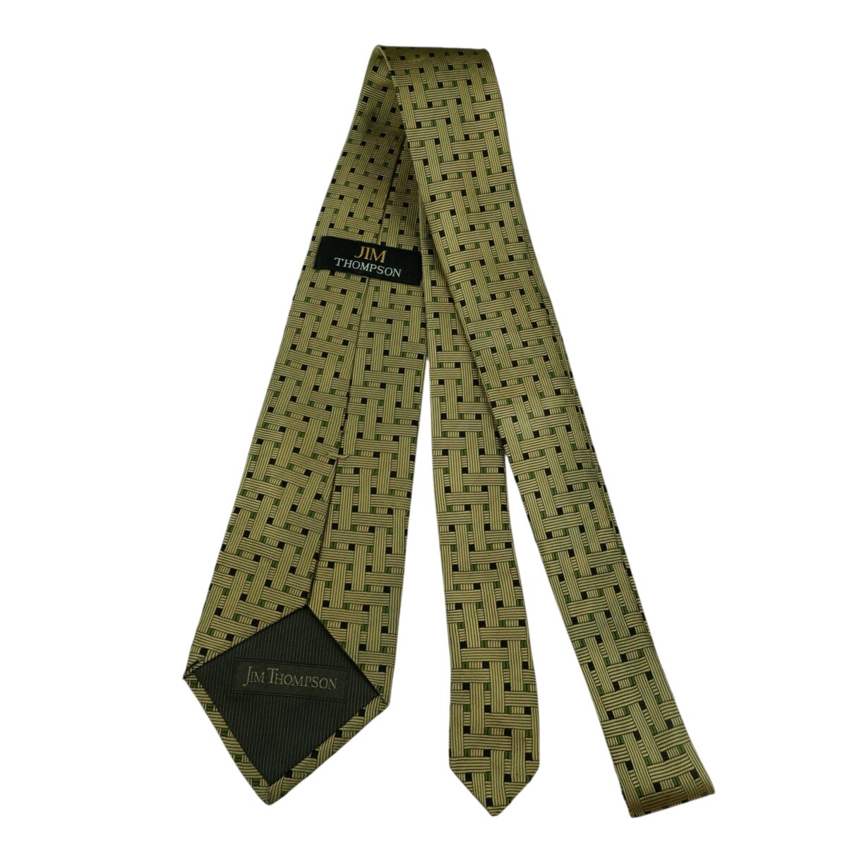a15846 7 Jim Thompson Tie Silk Brown Geometric Thailand (US Import Tax Included) มุมที่ 7
