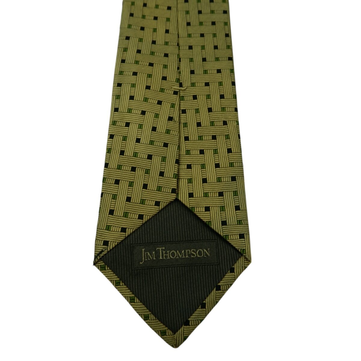 a15846 8 Jim Thompson Tie Silk Brown Geometric Thailand (US Import Tax Included) มุมที่ 8