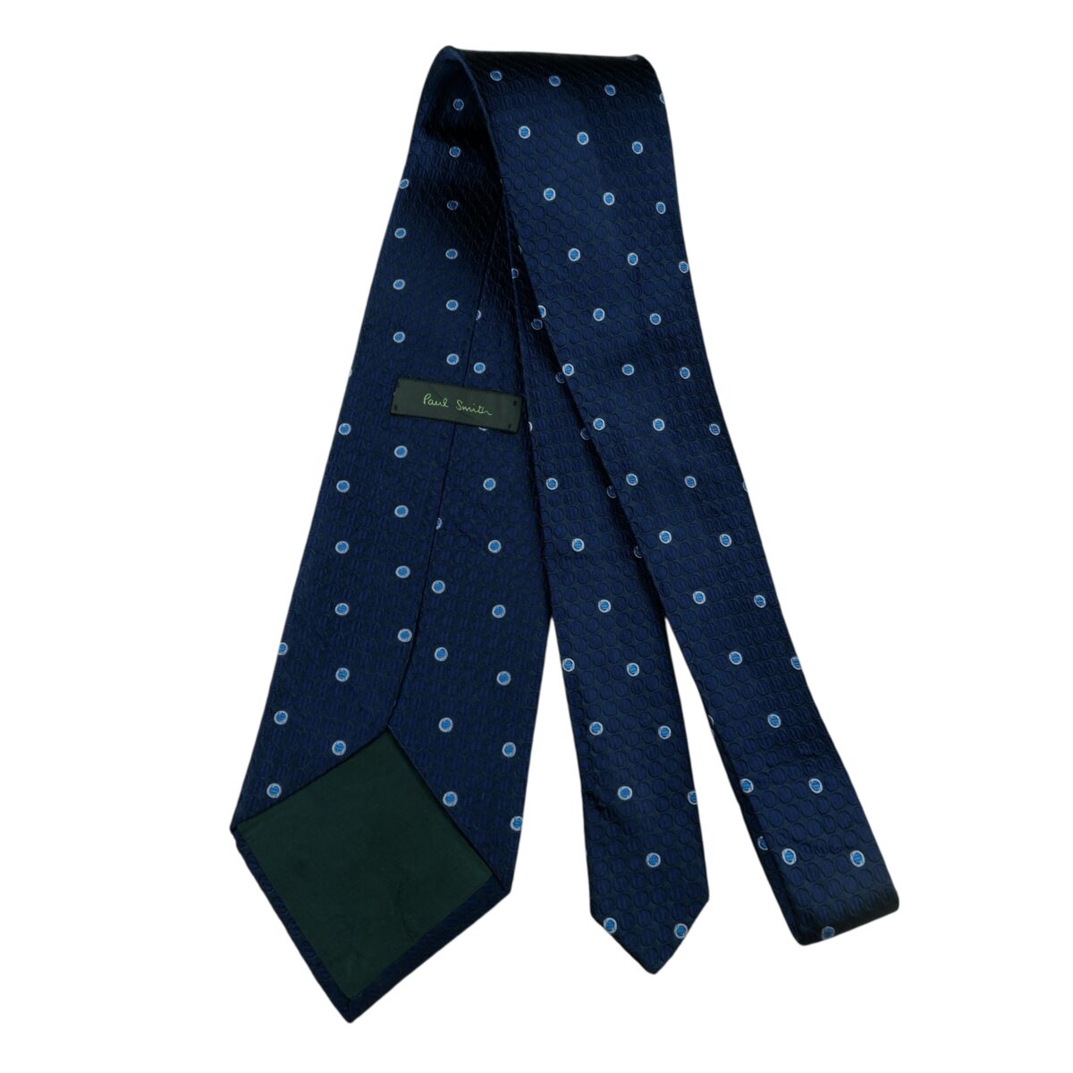 a15854 7 Paul Smith Tie Silk Navy Dot Geometric Italy (US Import Tax Included) มุมที่ 7