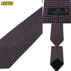 Brooks Brothers Tie Silk Purple Geometric Italy (US Import Tax Included) มุมที่ 1