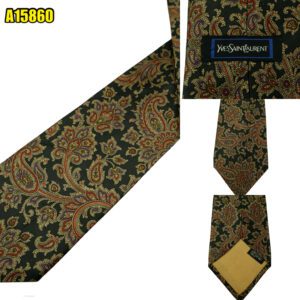 Yves Saint Laurent Tie Silk Black Paisley Japan (US Import Tax Included) มุมที่ 1