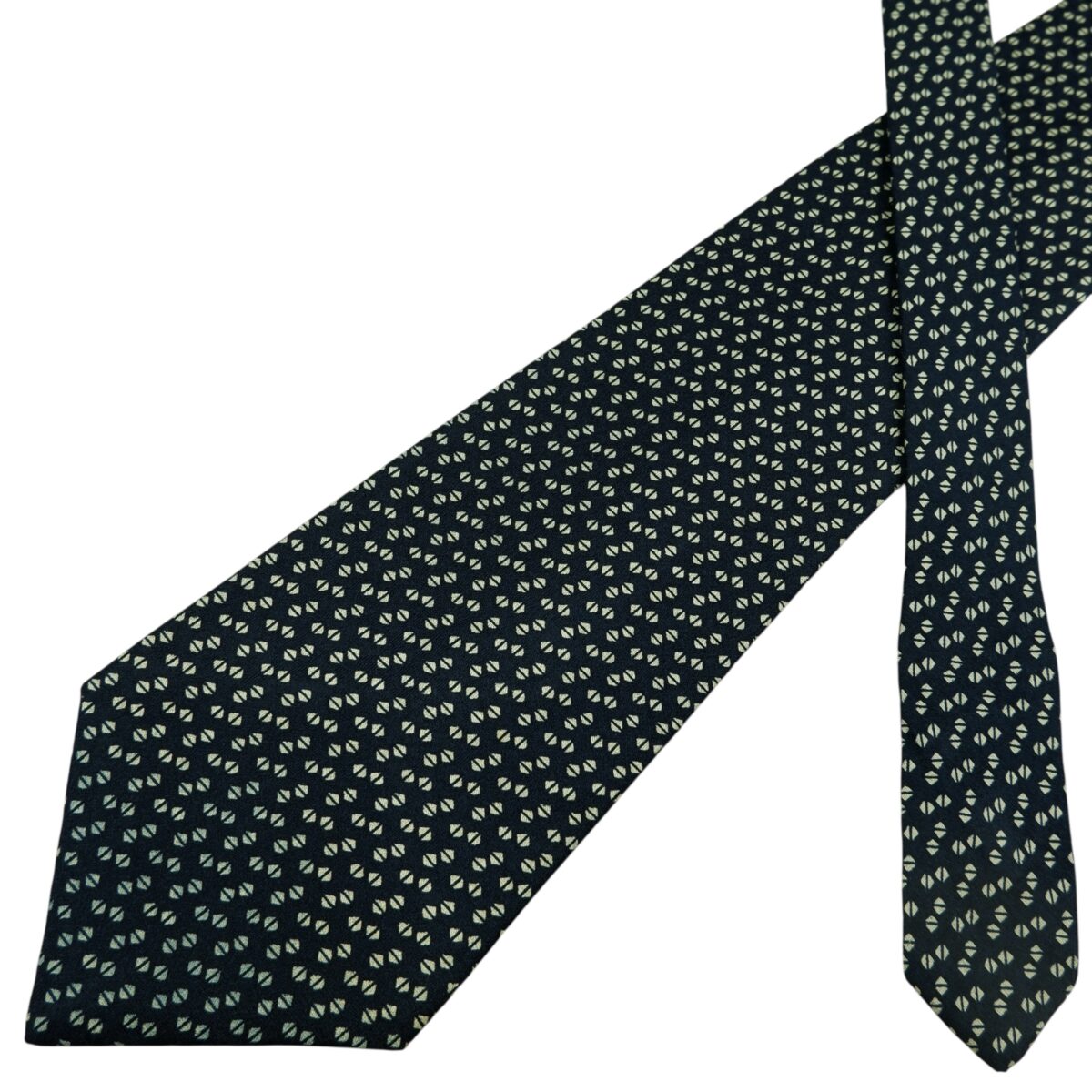 a15863 2 Jim Thompson Tie Silk Dark Navy Geometric Thailand (US Import Tax Included) มุมที่ 2