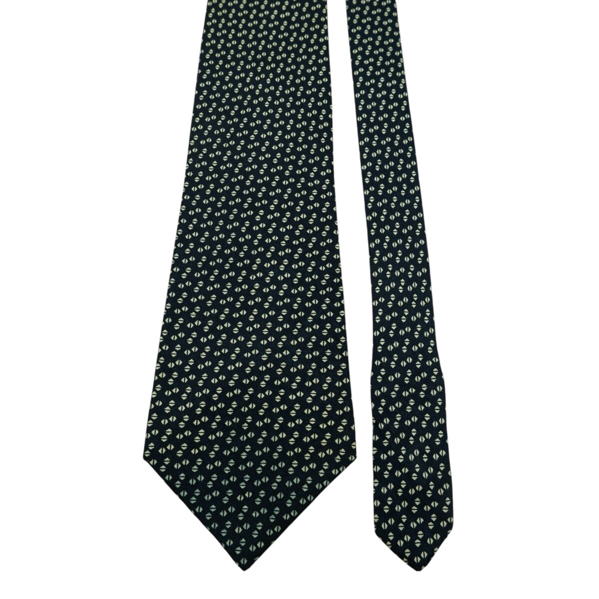 a15863 3 Jim Thompson Tie Silk Dark Navy Geometric Thailand (US Import Tax Included) มุมที่ 3